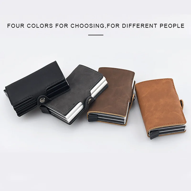 Винтажный бумажник Rfid блокирующая защита для мужчин id кредитница кожаный чехол