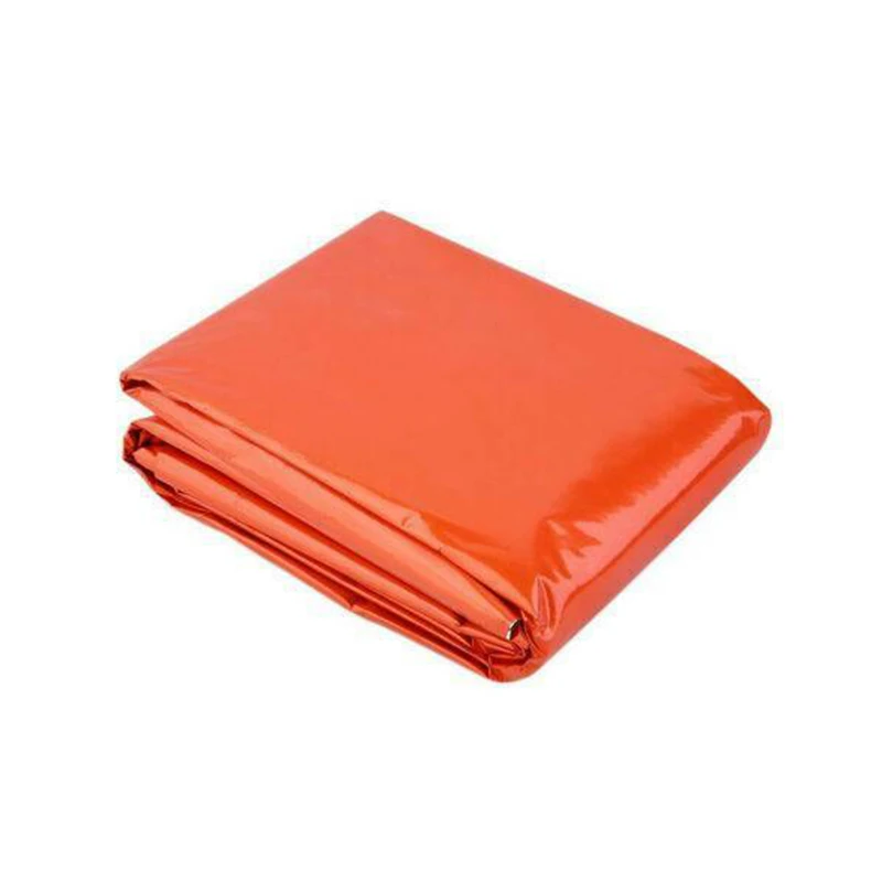 Аварийный спальный мешок термальный водонепроницаемый PE оранжевый одиночный на