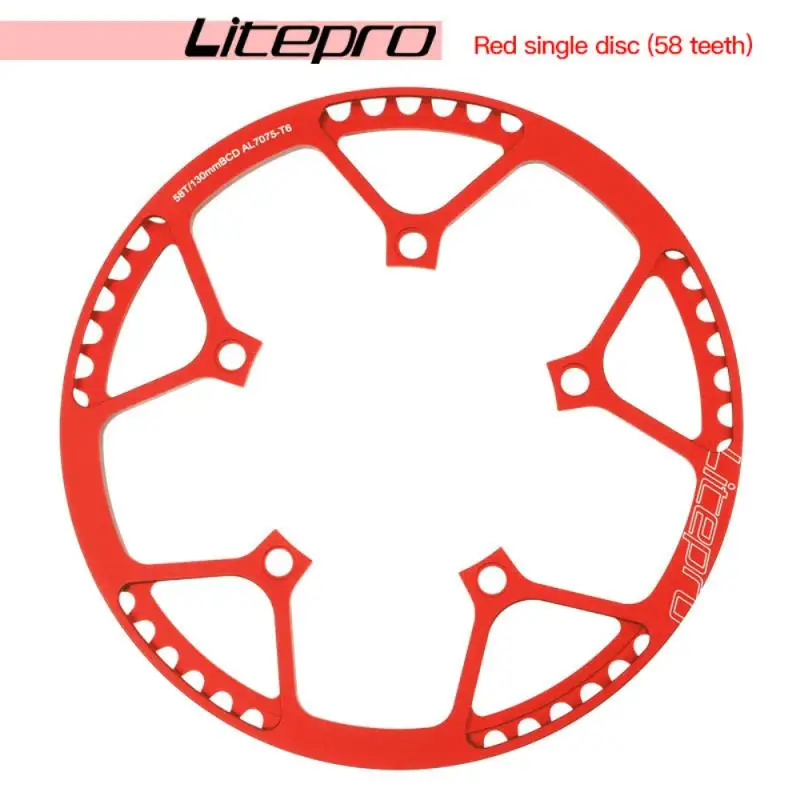 Litepro односкоростной 130BCD складной велосипедный Кривошип BMX Chainwheel 45T/47T/53T/56T/58T AL7075
