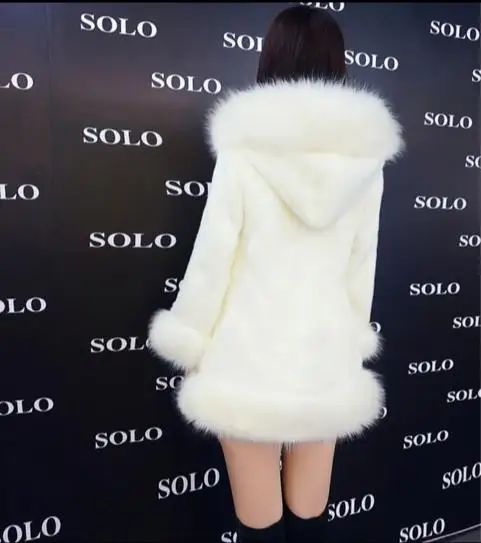 Меховая 2019 зимняя женская куртка из искусственного меха пальто меховое для