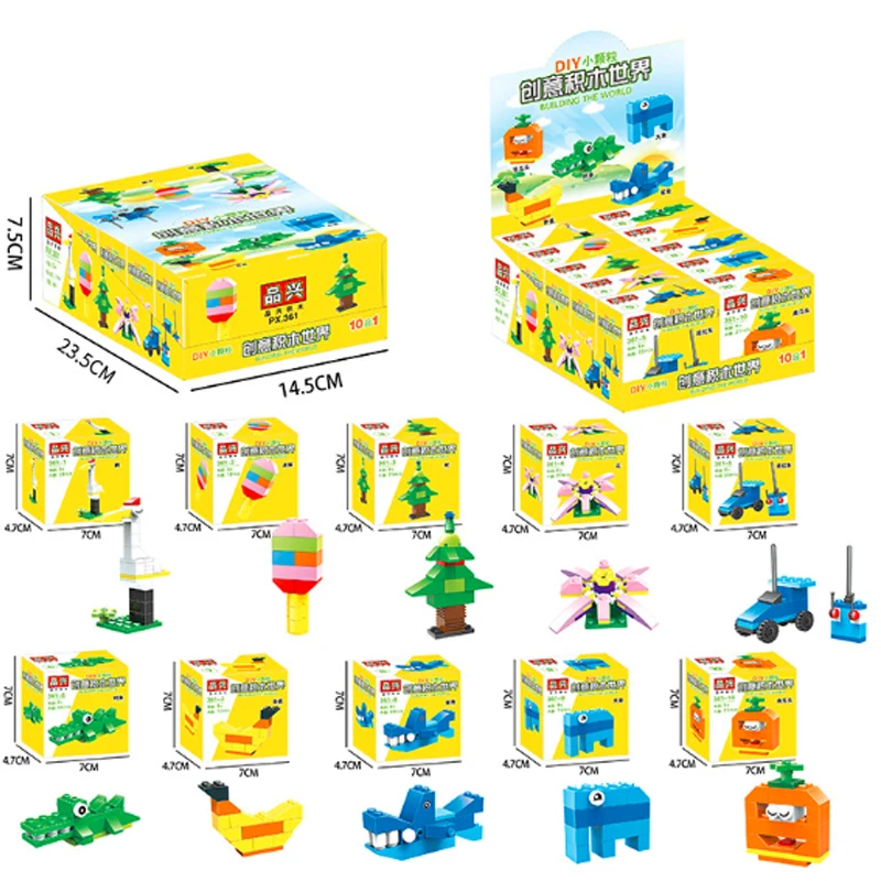 

10pcs/set creative variety diy small particles building blocks children assembled intelligence toys for children gifts