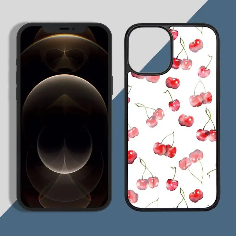 

Pink Cherries Cherry Strawberry Phone Case PC for iPhone 11 12 pro XS MAX 8 7 6 6S Plus X 5S SE 2020 XR
