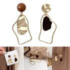 2021 Винтажные серьги, необычные серьги-капли, серьги-капли с большими круглыми кнопками, геометрические аксессуары из сплава для девочек, NOV99
