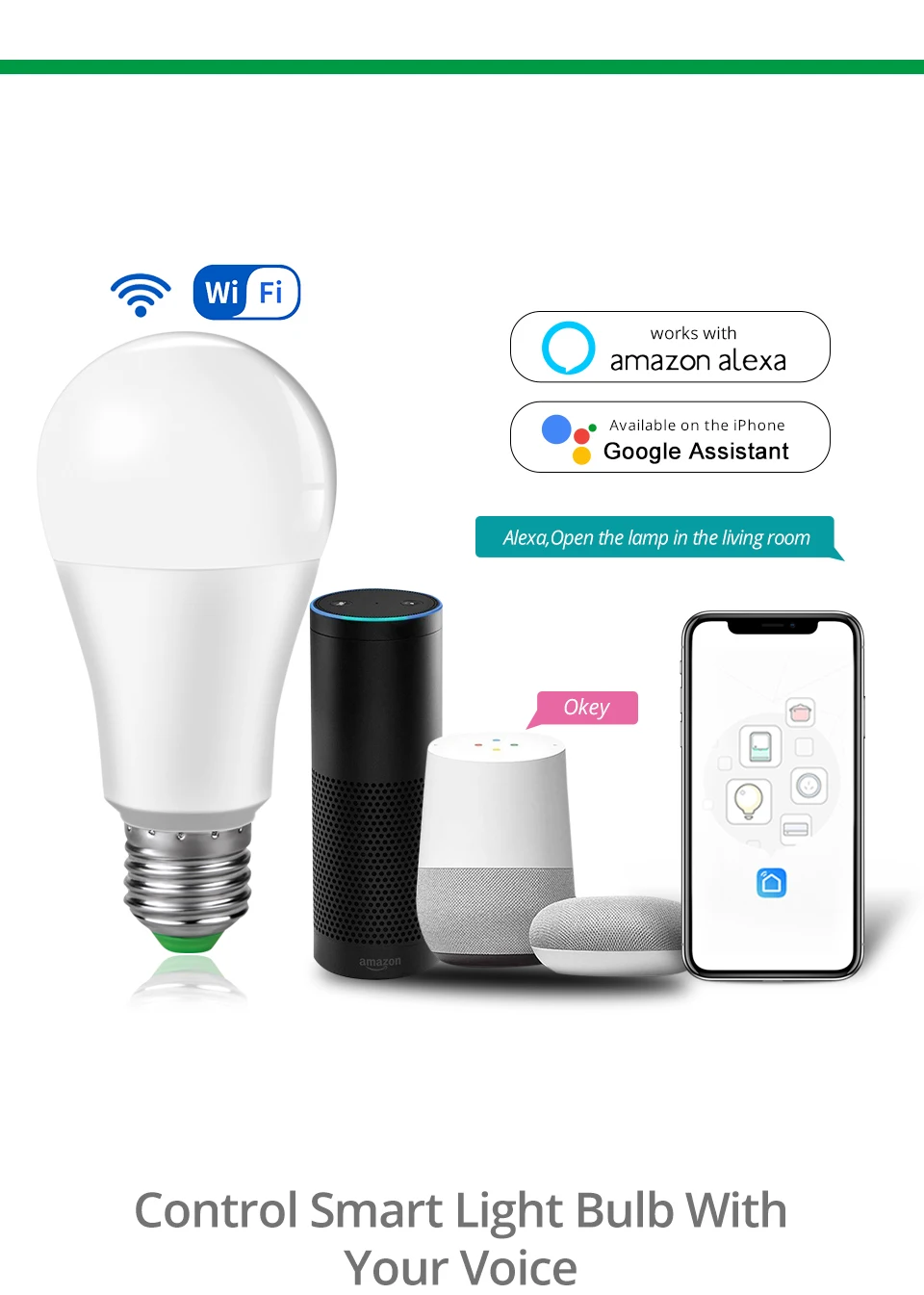 Беспроводной Bluetooth умный светодиодный светильник E27/B22 15 Вт Wifi умный светильник с регулируемой яркостью Домашний Светильник ing Quarto APP светодиодный светильник с дистанционным управлением