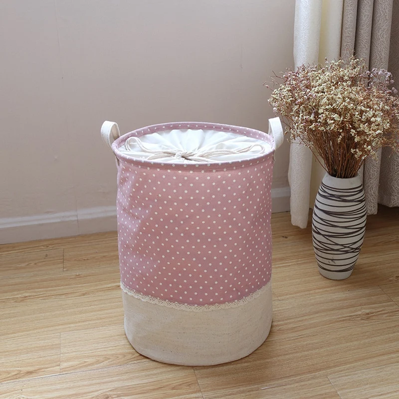 Cotton Linen Laundry Basket for Dirty Clothes Waterproof Folding Toy Organizer Storage Bucket Home | Дом и сад