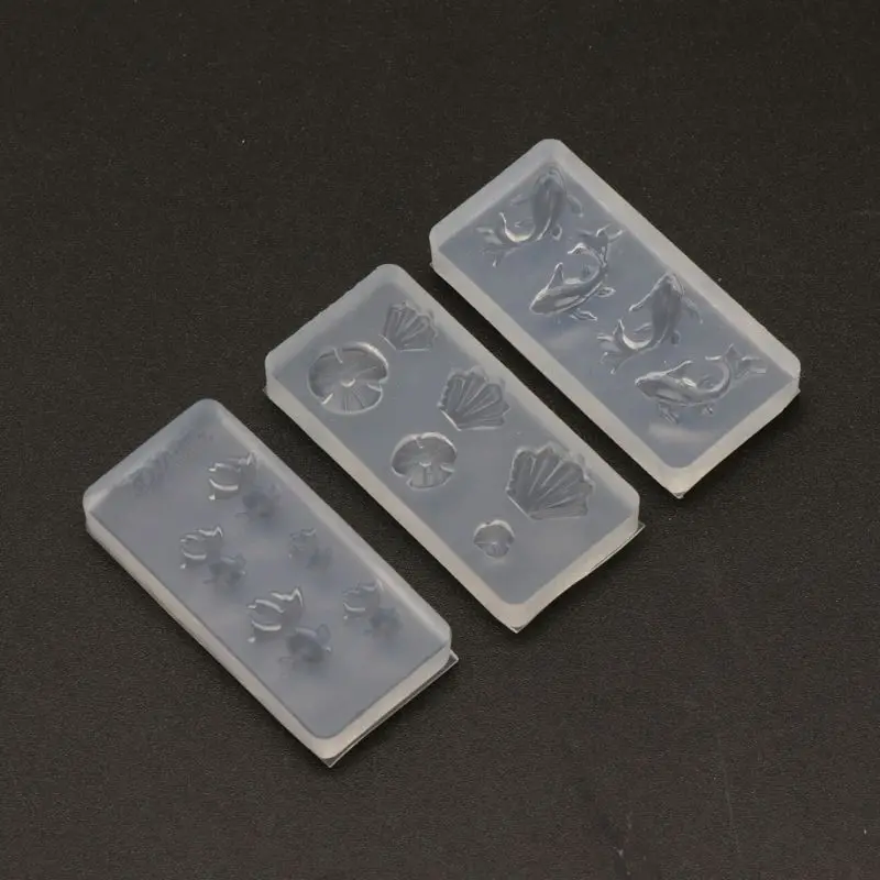 

3Pc Mini Size Goldfish Lotus Leaf Earrrings Water Dag DIY Resin Jewelry Mold Kit