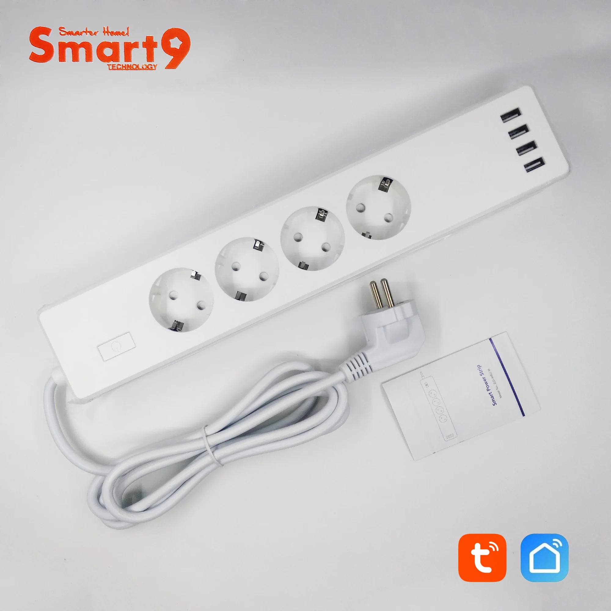Смарт-розетка Smart9 с 4 USB-портами и индивидуальным управлением | Электроника