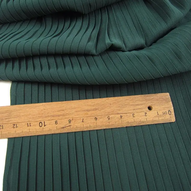 

2 ярда темно-зеленая шифоновая кружевная ткань, плиссированная кружевная ткань для свадебного платья, шифоновая ткань с вертикальными скла...