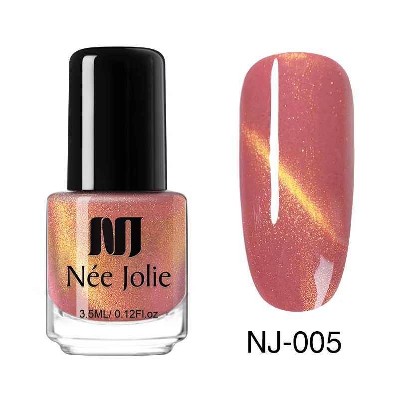 Pattern 4 NJ-005 NEE JOLIE 5D лак для ногтей с эффектом «кошачий глаз» Магнитный голографический Хамелеон кошачий глаз лак для ногтей черный базовый - Цвет: Pattern 4 NJ-005