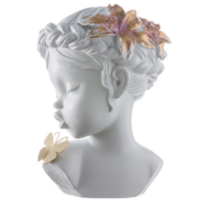 

Creative Girl Butterfly Resin Handicraft Ornaments Abstract Sculpture Modern Living Room Home Decoration Figurines