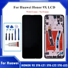 100% протестированный сенсорный ЖК-дисплей для Huawei Honor 9X, дигитайзер сенсорного экрана в сборе с рамкой для Huawei Honor 9X, зеркальный ЖК-дисплей премиум класса