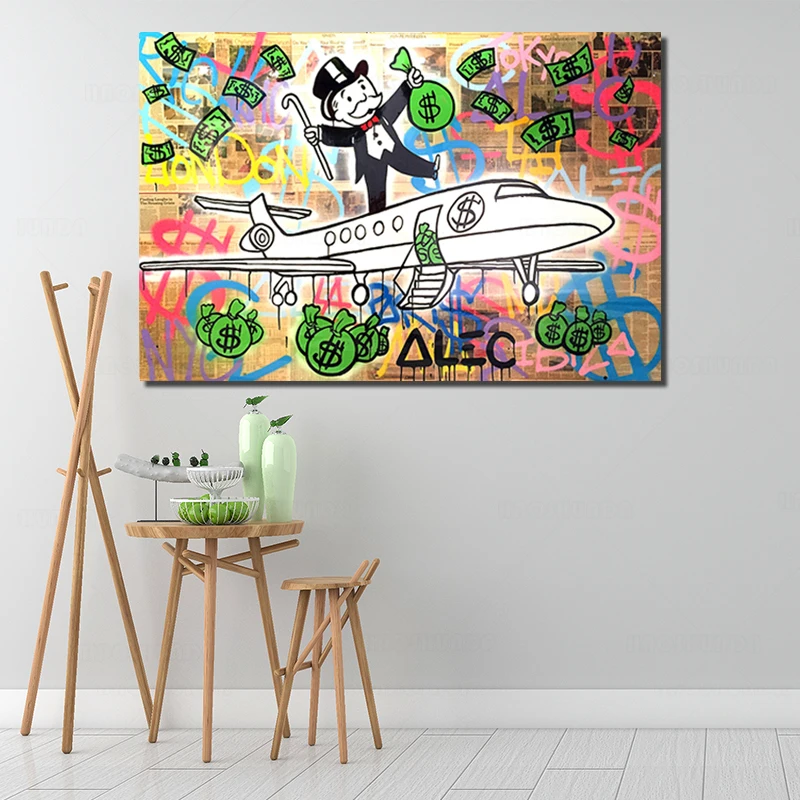 Домашний декор холст монополия печать граффити плакат современное настенное