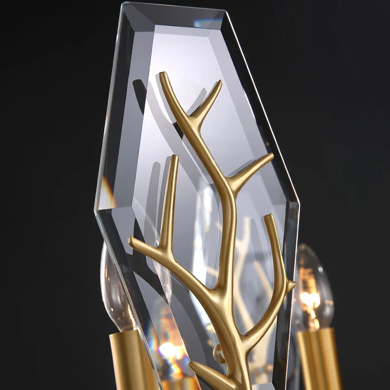 FKL Современная хрустальная люстра роскошный прямоугольный медный Золотой