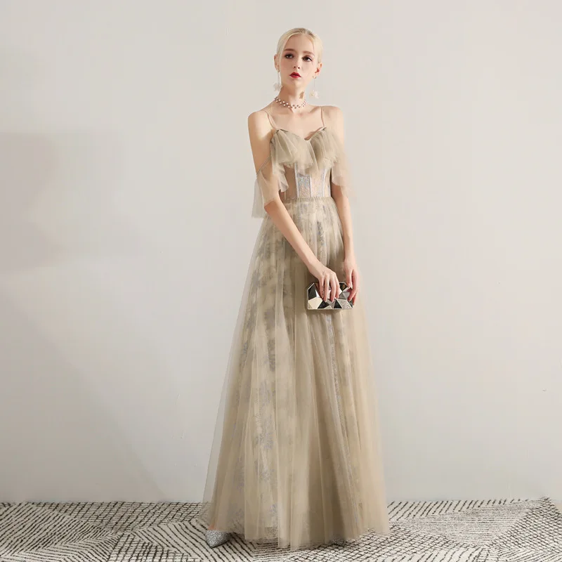 

Bridesmaid Dress Simple Fashion Spaghetti Strap Long Prom Evening Robes Bridal Engagement Party Gowns Vestido De Fiesta De Boda