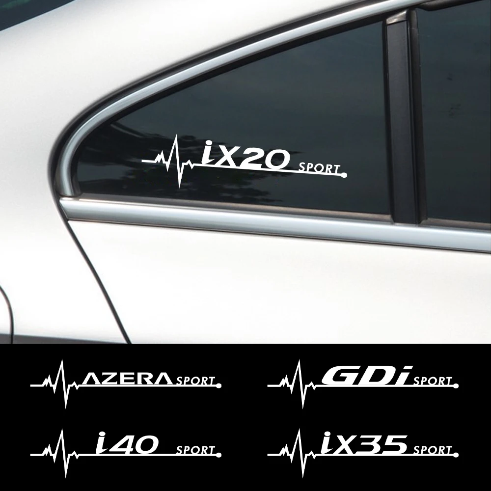 2 светоотражающих наклейки на боковое окно автомобиля для Hyundai Accent Elantra Solaris Sonata