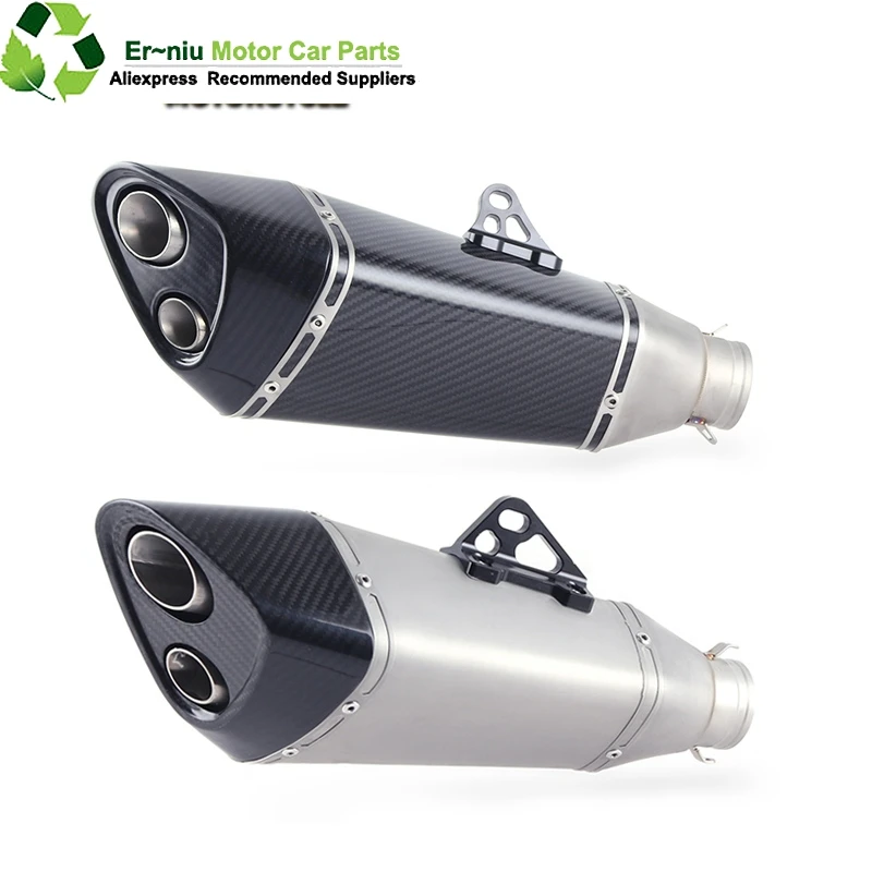 Universal Motorcycle Carbon Fiber Exhaust Muffler Slip On Pipe R11 Stickers GSXR 600 750 GSF1200 GSX-R1000 GSX-R1000R Ninja650 | Автомобили