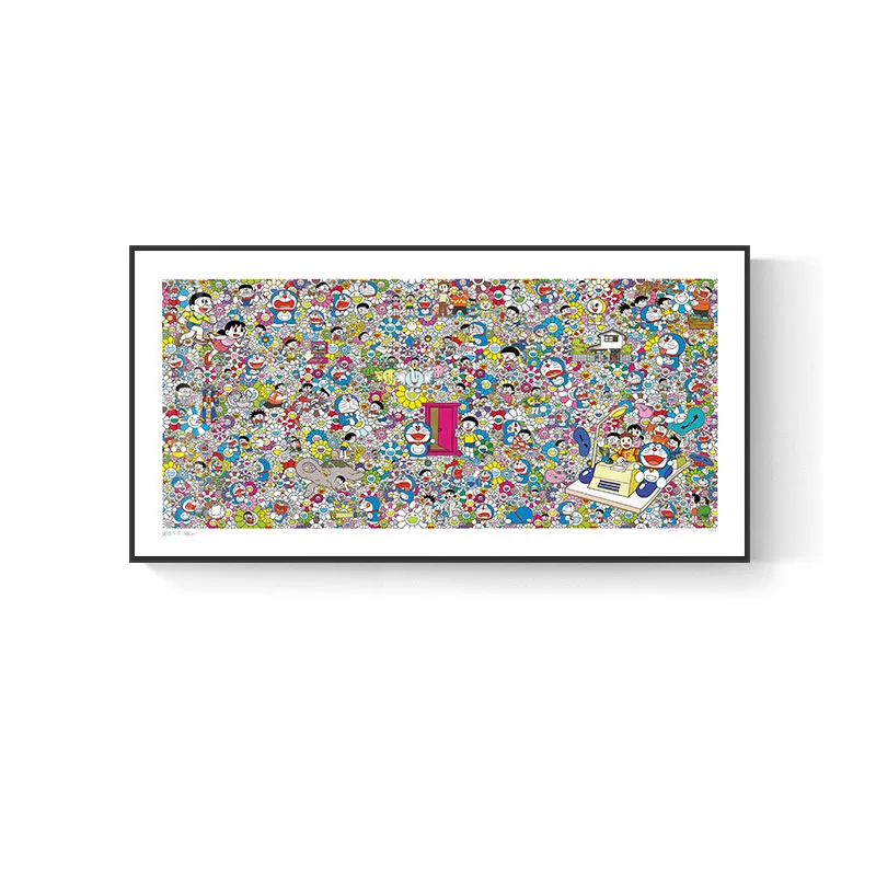 

Anime Murakami Long Dora A Dream Sun Flower Net Red Art Living Room Decor With Machine Cat And Time Frameless Draw