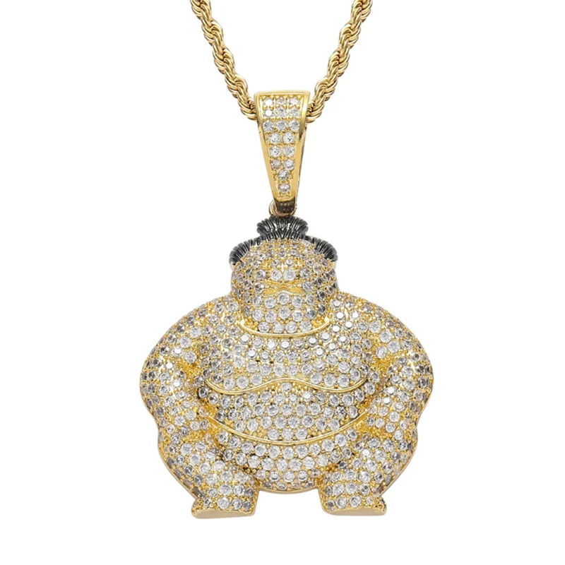 Роскошное ожерелье с кулоном в стиле хип-хоп кубическим цирконием класса ААА