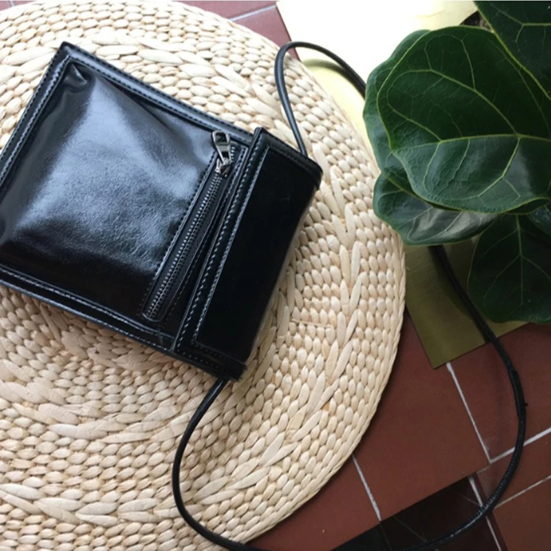 

New Europe Design Small Square Bag Soft Leather Women Bag Ins Waist Bag Crossbody Bag Small Black Bag