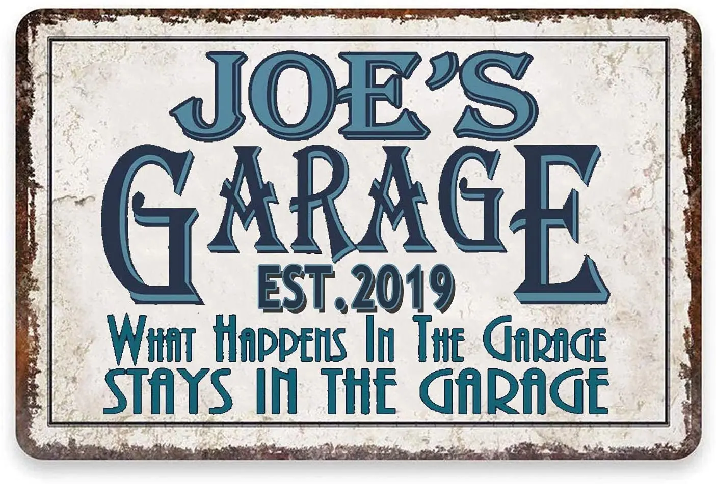 

TESCCA 12'' x 8'' Wall Decoration Garage Tin Sign Customize No Tools Loaded Here Man Cave Private Birthday Gift Vintage