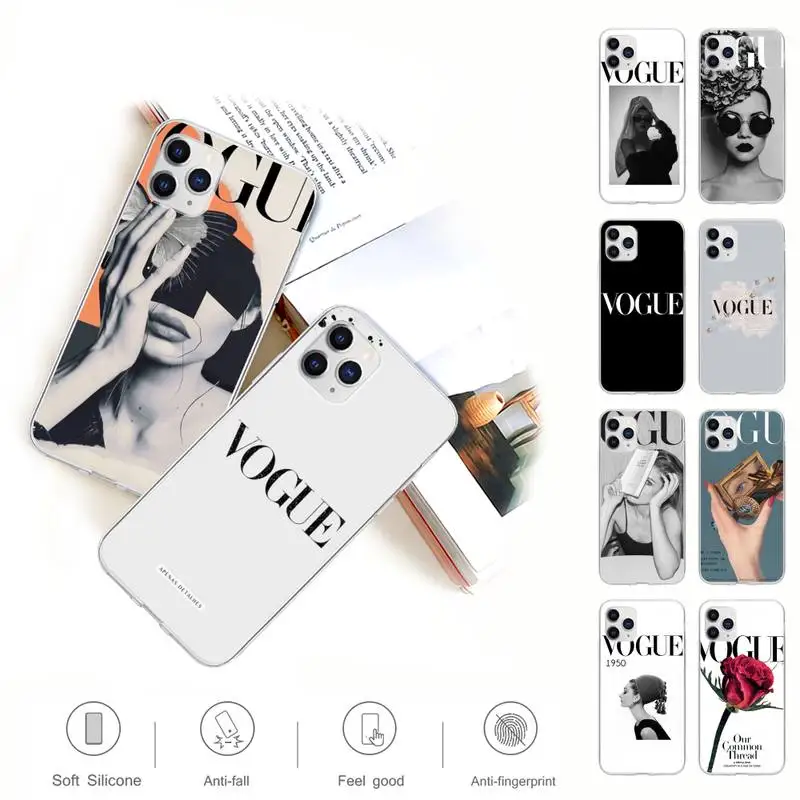 

Fashion Magazine VOGUE Transparent Mobile Phone Cover Case For Samsung Galaxy A51 A71 S20 S10e S8 S7 S9 S10 Plus