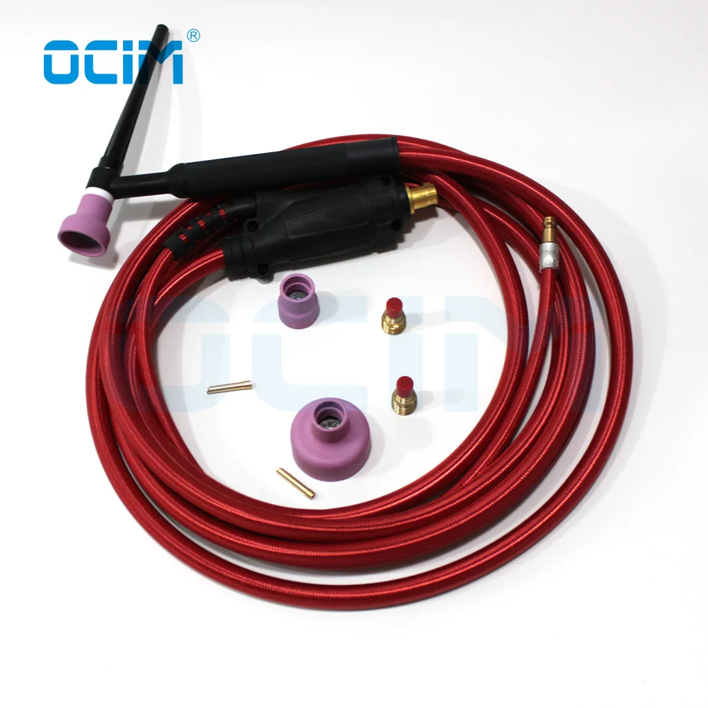 WP-9F WP-9 WP-9V WP-9FV и формирующая листы для кровли 4 м красный супер мягкие шланг плетеный четырехтактный двигатель с воздушные охлаждением выполните TIG фонарь 35-70 разъем