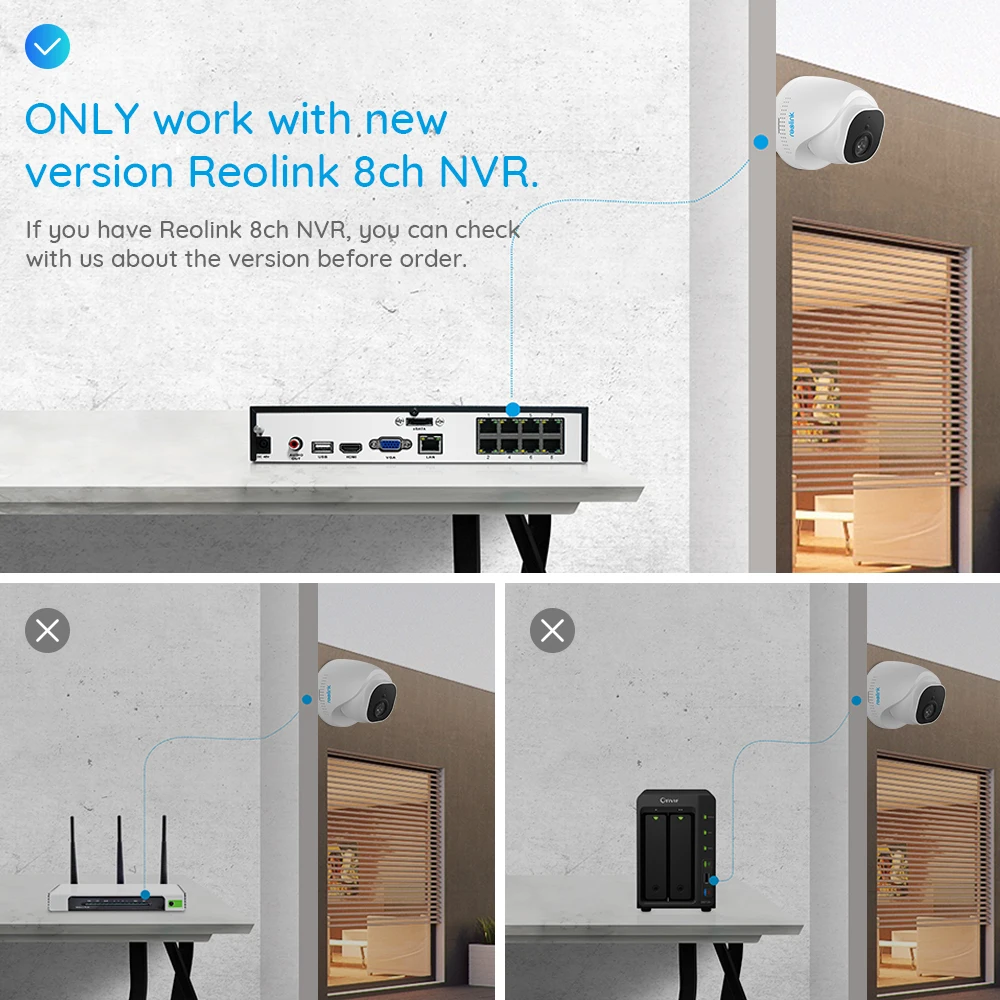 Reolink D800 4K 8MP Ultra HD PoE Camera Night Vision 3840 x 2160 Security Bullet IP Camera(only work with the NVR) |