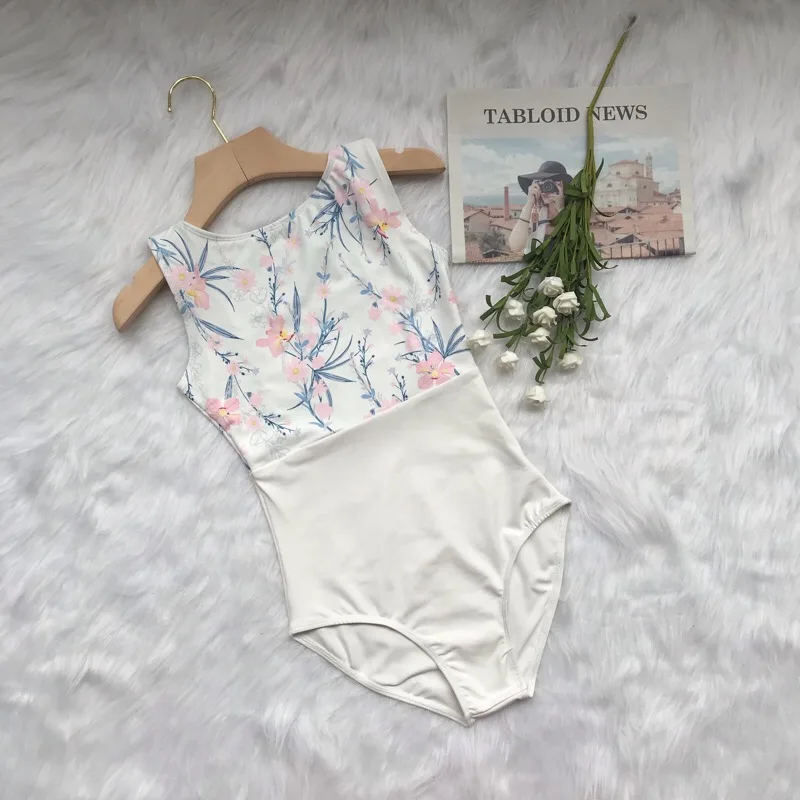 

Pink Printing Ballet Dance Leotards Women 2021 New Arrival Summer Gymnastics Dancing Costume Adult High Quality Ballet Leotard