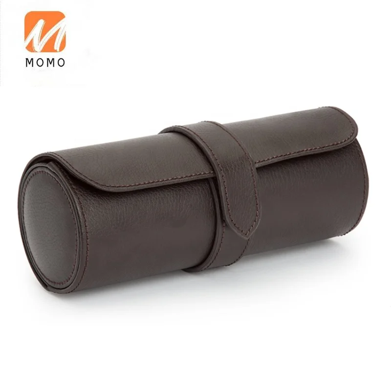 

canvas black leather case hexagon watch holder roll pink store travel case