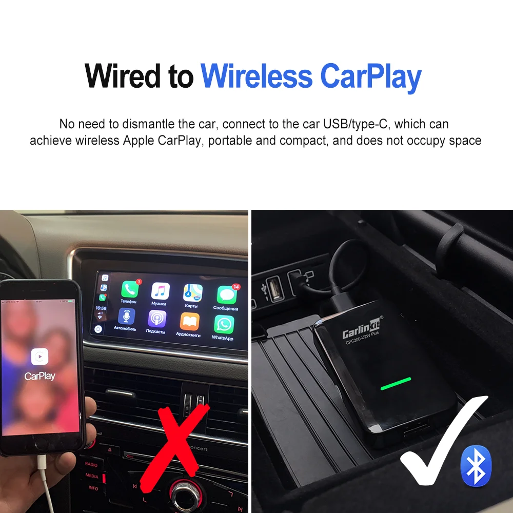 carlinkit 3 0 wireless apple carplay activator ios 15 on mazda toyota fiat pionner volvo renault carbon fiber scratch resistant free global shipping
