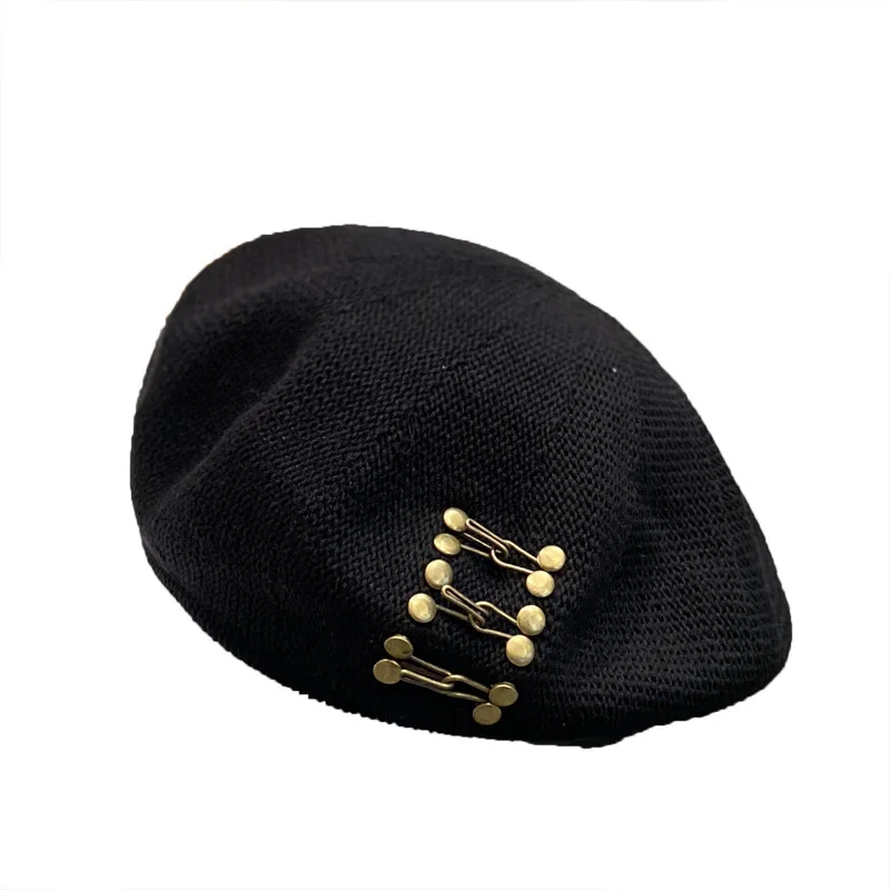 

spring summer Breathable Button beret women korea berets ladies Painter hat Walking Cap boinas Female Fashion Sun Hat