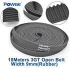 POWGE 10 метров GT 3MGT 3GT 3GT, синхронный ременный ремень 3GT 9, ширина 9 мм, 3GT-9, Резиновая лента 3KC, GT3, маленький зазор, 3D принтер