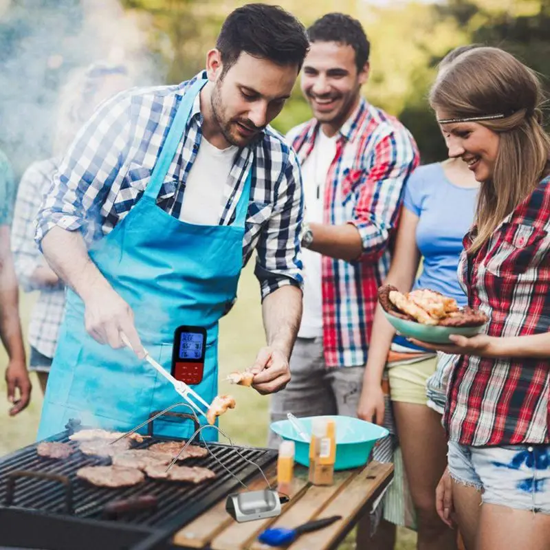 

Wireless Kitchen Thermometer Meat Thermometer, BBQ Double Countdown Timer with Temperature Alarm, Temperature Sensor Thermometer