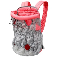 pet breathable carrier backpack cat dog animal travel bag hands free fashion lightweight waterproof oxford elastic cloth pink