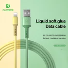 FLOVEME жидкость мягкий резиновый кабель для передачи данных для Apple Type-C Android мобильный телефон зарядный кабель 3A Huawei кабель для быстрой зарядки