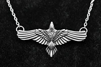 personality eagle pendant necklace for men women sweater chain necklace goth punk style crow necklace vintage jewelry