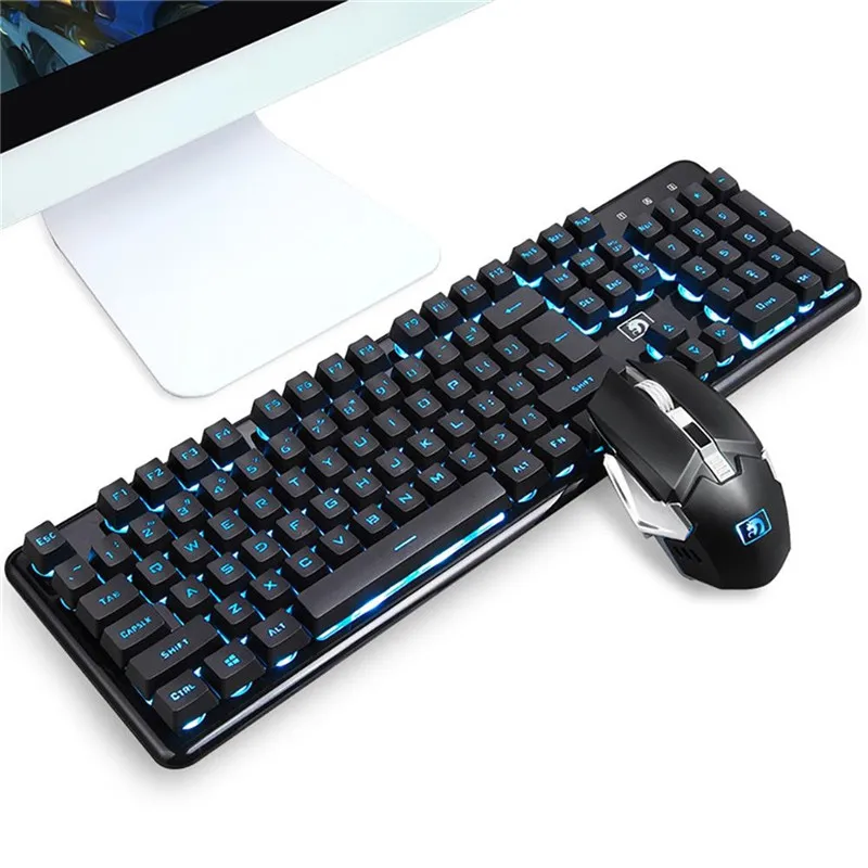 Беспроводная игровая клавиатура VOBERRY 2 4G с подсветкой комбо для мыши
