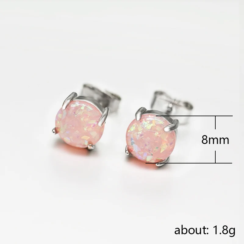 Huitan простой минималистичный циркониевые серьги гвоздики с искусственный опал