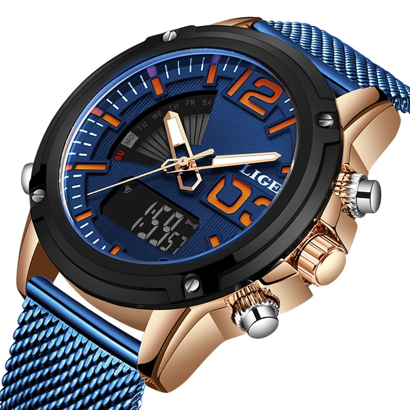 Новые мужские армейские военные наручные часы LIGE люксовый бренд Мужские модные