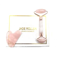 natural skin care tools facial massage roller guasha board double heads jade stone face lift relaxation slimming beauty neck