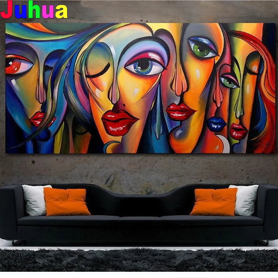 Abstract Art Girl Diamond Painting Full Round Square Big Eyes 5D DIY Diamond embroidery stitch paste Art Crafts Gift Home Decor