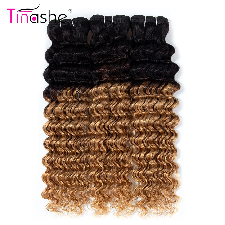 Tinashe волосы глубокая волна пряди 1B 27 медовый блонд Омбре Remy бразильские