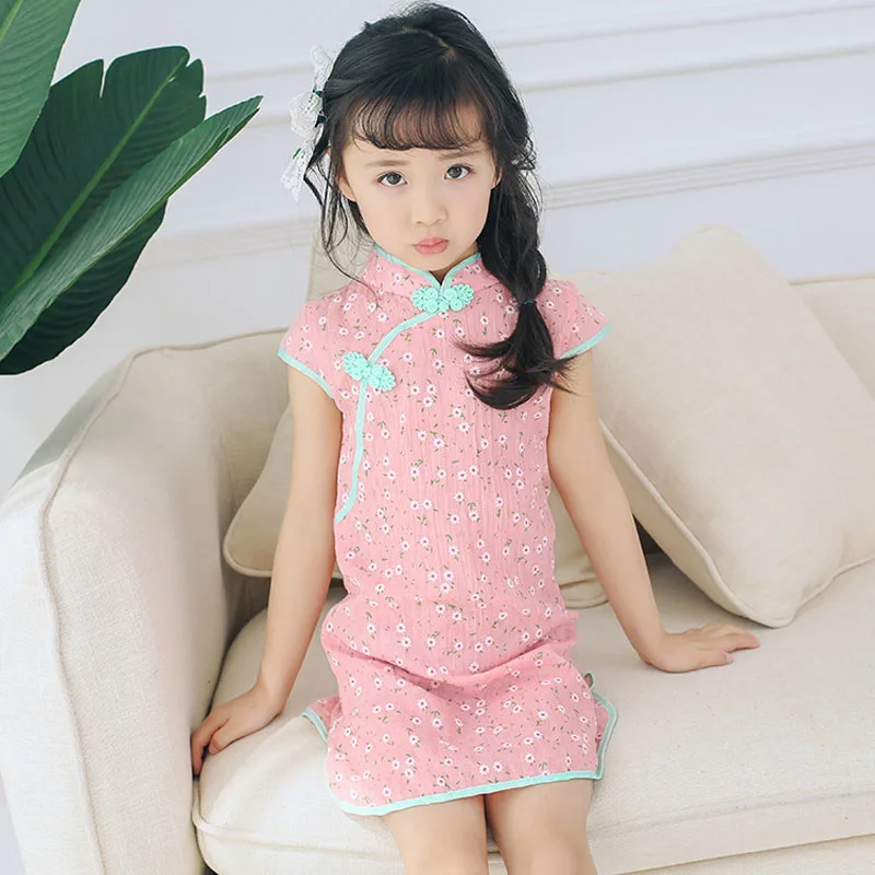 Летнее Детское платье для девочек cheongsam принцессы вечерние платья одежда детей
