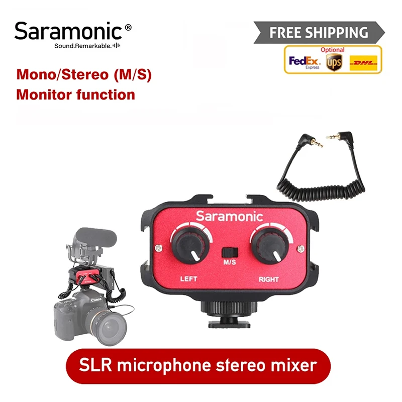 

Saramonic SR-AX100 Universal Microphone Audio Adapter Mixer & Cold Shoe Mounting Hub for DSLR Cameras & Camcorders