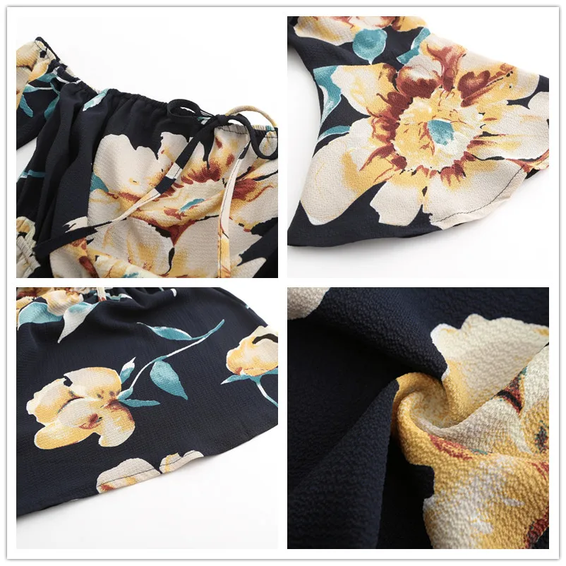 комбинезон женский летний с шортами ромпер цветочный шорты 2019 короткие