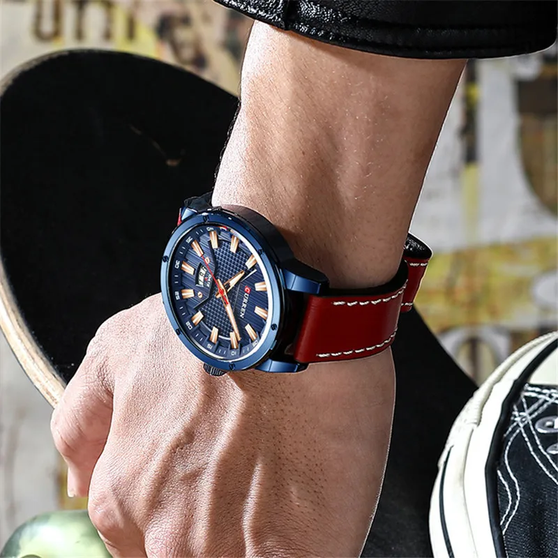 CURREN Модные спортивные мужские часы Топ люксовый бренд синие военные