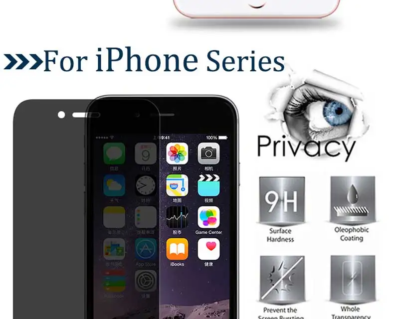 Антишпионское закаленное стекло на iPhone 6 6S 7 8 Plus X XS Защитное стекло для сохранения личной информации для iPhone XR XS Max 7 8 защитная пленка