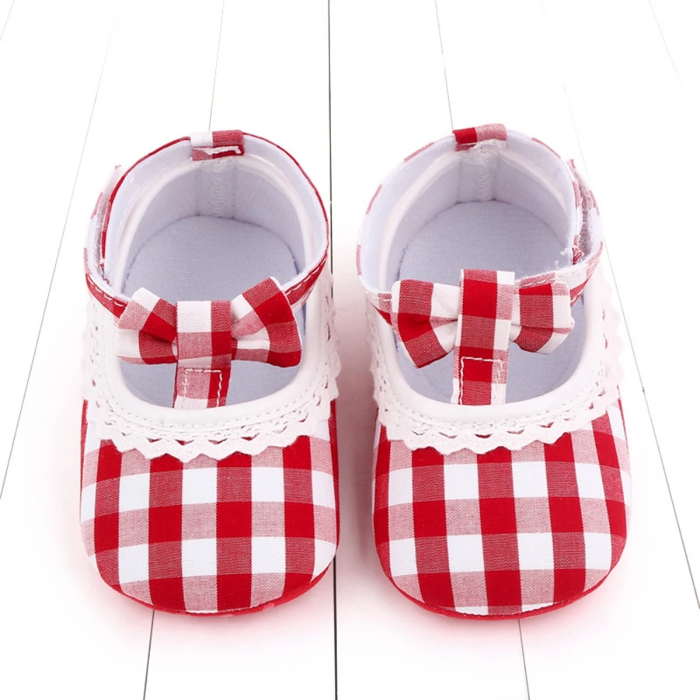 

Autumn Baby Girl Classic Plaid Shoes LaceFashion Lattice Infant First Walkers Princess Canvas Bebe Footwear Soft Sole