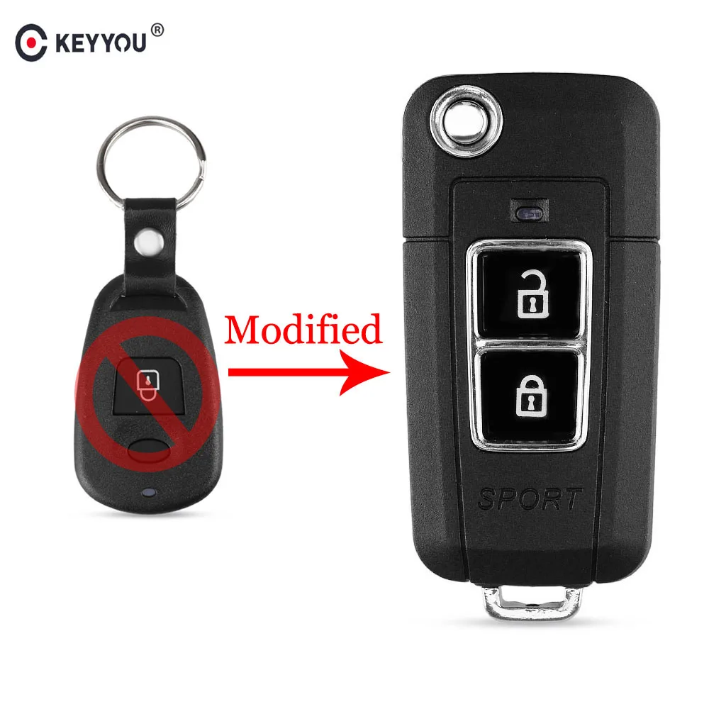 KEYYOU модифицированный Чехол для автомобильного ключа Hyundai Santa Fe Matrix Atos Accent Elantra 3