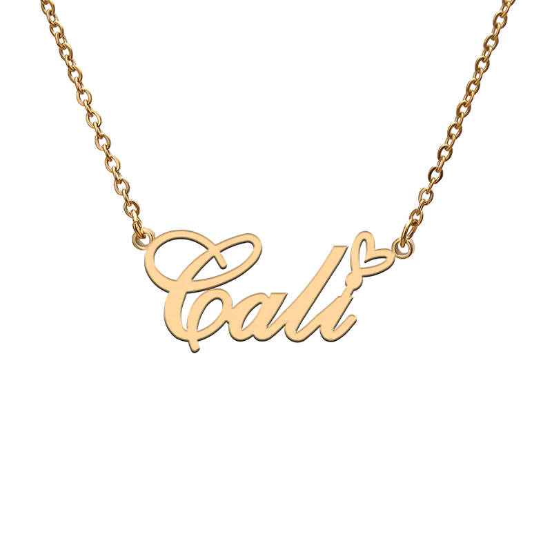 

God with Love Heart Personalized Character Necklace with Name Cali for Best Friend Jewelry Gift